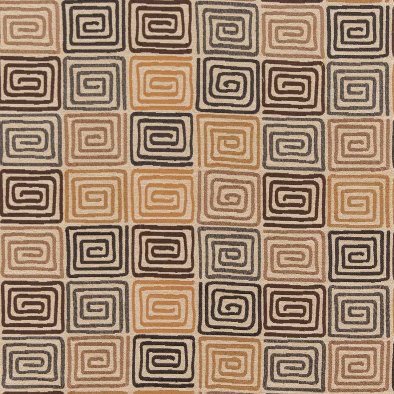 Earth - Brown Abstract Geometric,greek Key Upholstery Fabric 54 Inches"